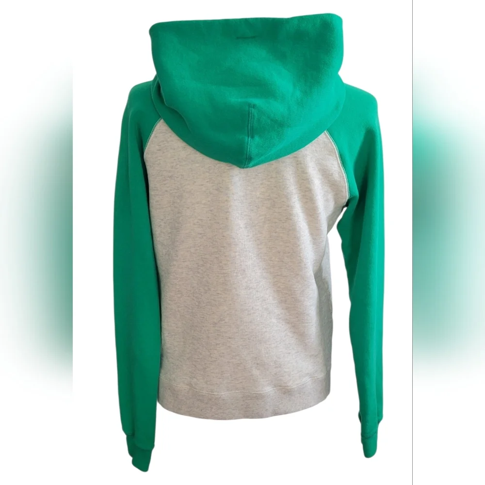 Nike Gray and Green Hooded Pullover Sweatshirt, Women's Medium